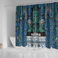 Aotearoa Iwi Ngati Mutunga Shower Curtain Maori Wharenui House Tribal Pattern