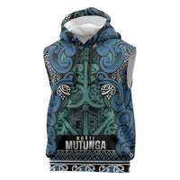 Aotearoa Iwi Ngati Mutunga Sleeveless Hoodie Maori Wharenui House Tribal Pattern