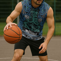 Aotearoa Iwi Ngati Mutunga Sleeveless Hoodie Maori Wharenui House Tribal Pattern