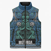 Aotearoa Iwi Ngati Mutunga Sleeveless Puffer Jacket Maori Wharenui House Tribal Pattern