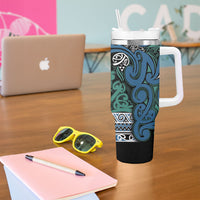 Aotearoa Iwi Ngati Mutunga Tumbler With Handle Maori Wharenui House Tribal Pattern