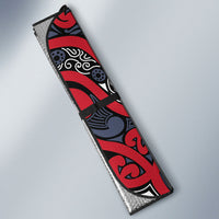 Aotearoa Iwi Te ati Awa Auto Sun Shade Maori Wharenui House Tribal Pattern