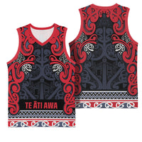 Aotearoa Iwi Te ati Awa Basketball Jersey Maori Wharenui House Tribal Pattern