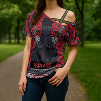 Aotearoa Iwi Te ati Awa Cross Shoulder Shirt Maori Wharenui House Tribal Pattern
