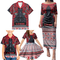Aotearoa Iwi Te ati Awa Family Matching Puletasi and Hawaiian Shirt Maori Wharenui House Tribal Pattern