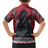 Aotearoa Iwi Te ati Awa Kid Hawaiian Shirt Maori Wharenui House Tribal Pattern