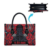 Aotearoa Iwi Te ati Awa Leather Bag Maori Wharenui House Tribal Pattern