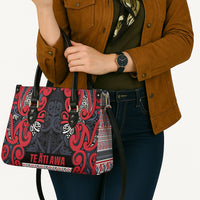 Aotearoa Iwi Te ati Awa Leather Bag Maori Wharenui House Tribal Pattern