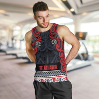 Aotearoa Iwi Te ati Awa Men Tank Top Maori Wharenui House Tribal Pattern