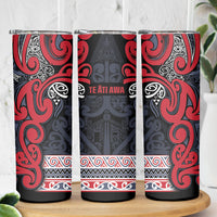 Aotearoa Iwi Te ati Awa Skinny Tumbler Maori Wharenui House Tribal Pattern