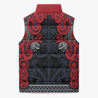 Aotearoa Iwi Te ati Awa Sleeveless Puffer Jacket Maori Wharenui House Tribal Pattern