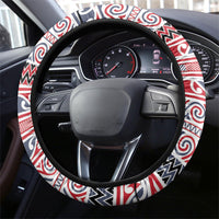 Aotearoa Iwi Te ati Awa Steering Wheel Cover Maori Wharenui House Tribal Pattern