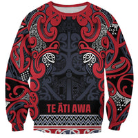 Aotearoa Iwi Te ati Awa Sweatshirt Maori Wharenui House Tribal Pattern