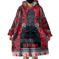 Aotearoa Iwi Te ati Awa Wearable Blanket Hoodie Maori Wharenui House Tribal Pattern