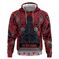 Aotearoa Iwi Te ati Awa Zip Hoodie Maori Wharenui House Tribal Pattern