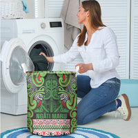 Aotearoa Iwi Ngati Maru Hauraki Laundry Basket Maori Wharenui House Tribal Pattern