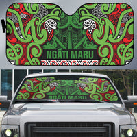 Aotearoa Iwi Ngati Maru Hauraki Auto Sun Shade Maori Wharenui House Tribal Pattern