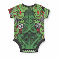 Aotearoa Iwi Ngati Maru Hauraki Baby Onesie Maori Wharenui House Tribal Pattern