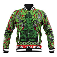 Aotearoa Iwi Ngati Maru Hauraki Baseball Jacket Maori Wharenui House Tribal Pattern