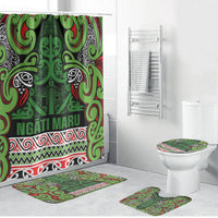 Aotearoa Iwi Ngati Maru Hauraki Bathroom Set Maori Wharenui House Tribal Pattern
