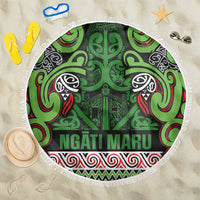 Aotearoa Iwi Ngati Maru Hauraki Beach Blanket Maori Wharenui House Tribal Pattern