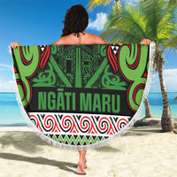 Aotearoa Iwi Ngati Maru Hauraki Beach Blanket Maori Wharenui House Tribal Pattern