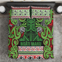 Aotearoa Iwi Ngati Maru Hauraki Bedding Set Maori Wharenui House Tribal Pattern