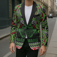 Aotearoa Iwi Ngati Maru Hauraki Blazer Maori Wharenui House Tribal Pattern
