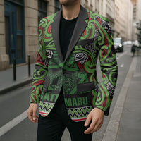 Aotearoa Iwi Ngati Maru Hauraki Blazer Maori Wharenui House Tribal Pattern