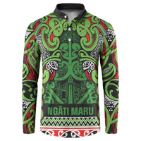 Aotearoa Iwi Ngati Maru Hauraki Button Sweatshirt Maori Wharenui House Tribal Pattern