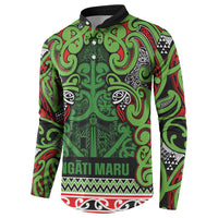Aotearoa Iwi Ngati Maru Hauraki Button Sweatshirt Maori Wharenui House Tribal Pattern