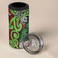 Aotearoa Iwi Ngati Maru Hauraki 4 in 1 Can Cooler Tumbler Maori Wharenui House Tribal Pattern