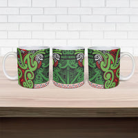 Aotearoa Iwi Ngati Maru Hauraki Ceramic Mug Maori Wharenui House Tribal Pattern