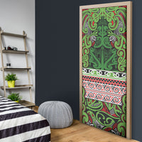 Aotearoa Iwi Ngati Maru Hauraki Door Cover Maori Wharenui House Tribal Pattern