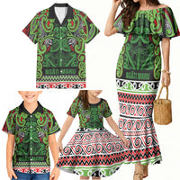 Aotearoa Iwi Ngati Maru Hauraki Family Matching Mermaid Dress and Hawaiian Shirt Maori Wharenui House Tribal Pattern