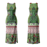 Aotearoa Iwi Ngati Maru Hauraki Family Matching Tank Maxi Dress and Hawaiian Shirt Maori Wharenui House Tribal Pattern