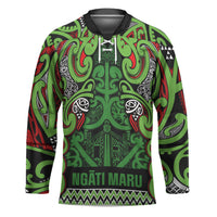 Aotearoa Iwi Ngati Maru Hauraki Hockey Jersey Maori Wharenui House Tribal Pattern
