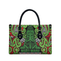 Aotearoa Iwi Ngati Maru Hauraki Leather Bag Maori Wharenui House Tribal Pattern