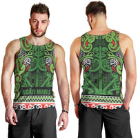 Aotearoa Iwi Ngati Maru Hauraki Men Tank Top Maori Wharenui House Tribal Pattern