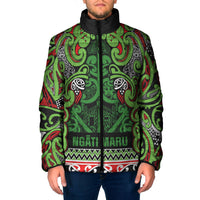 Aotearoa Iwi Ngati Maru Hauraki Padded Jacket Maori Wharenui House Tribal Pattern