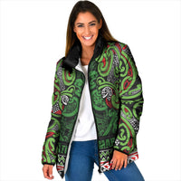 Aotearoa Iwi Ngati Maru Hauraki Padded Jacket Maori Wharenui House Tribal Pattern