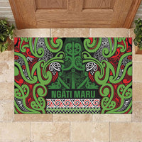 Aotearoa Iwi Ngati Maru Hauraki Rubber Doormat Maori Wharenui House Tribal Pattern
