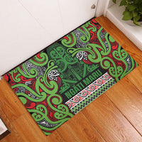 Aotearoa Iwi Ngati Maru Hauraki Rubber Doormat Maori Wharenui House Tribal Pattern