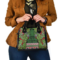 Aotearoa Iwi Ngati Maru Hauraki Shoulder Handbag Maori Wharenui House Tribal Pattern