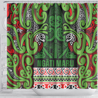 Aotearoa Iwi Ngati Maru Hauraki Shower Curtain Maori Wharenui House Tribal Pattern