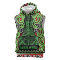 Aotearoa Iwi Ngati Maru Hauraki Sleeveless Hoodie Maori Wharenui House Tribal Pattern