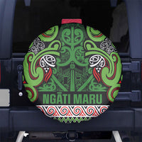 Aotearoa Iwi Ngati Maru Hauraki Spare Tire Cover Maori Wharenui House Tribal Pattern