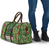 Aotearoa Iwi Ngati Maru Hauraki Travel Bag Maori Wharenui House Tribal Pattern