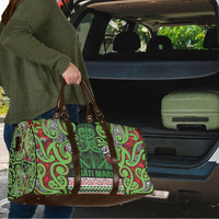 Aotearoa Iwi Ngati Maru Hauraki Travel Bag Maori Wharenui House Tribal Pattern