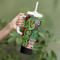 Aotearoa Iwi Ngati Maru Hauraki Tumbler With Handle Maori Wharenui House Tribal Pattern